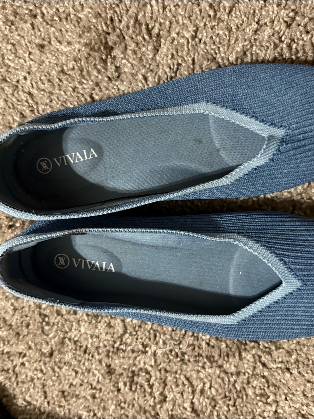 Vivaia Women's Navy Knit Ballet Flats